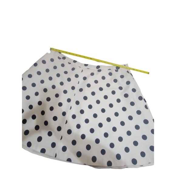 White Black Polkadot A-line Skirt 24W Retro Rockabilly Pockets Crinoline Lined - Picture 9 of 15